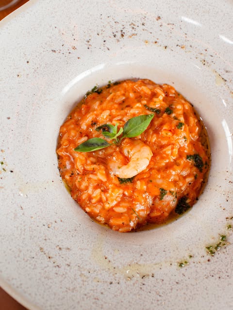 Risoto servido no Le Pont Bistrô